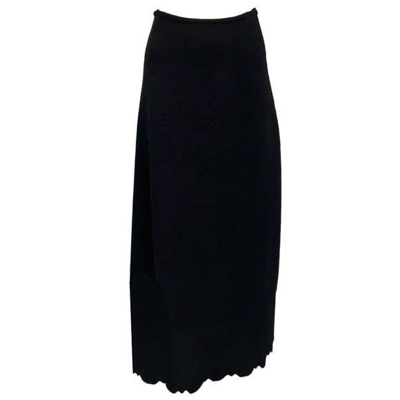ALAIA BLACK WOOL STRETCH KNIT MAXI SKIRT - Picture 1 of 4